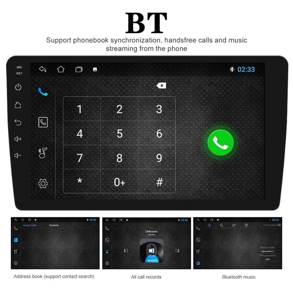 10 Inch Android 11 Car Player Bluetooth Hands-free HD Touch