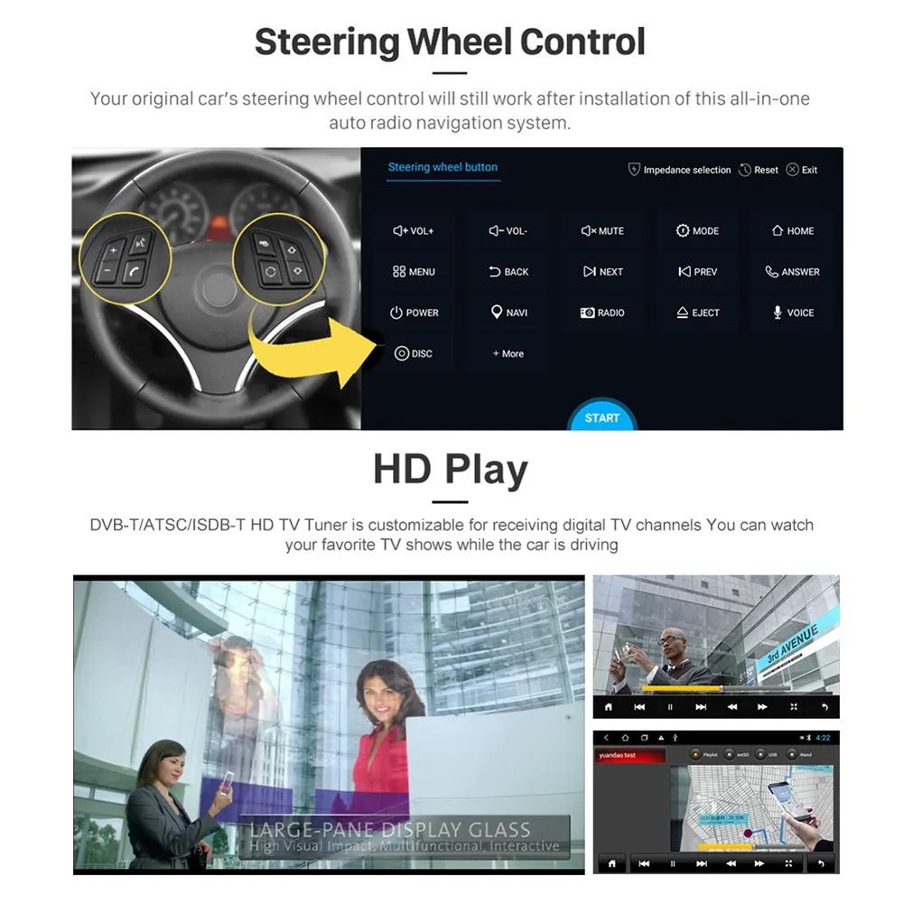 10 Inch Android 11 Car Player Bluetooth Hands-free HD Touch