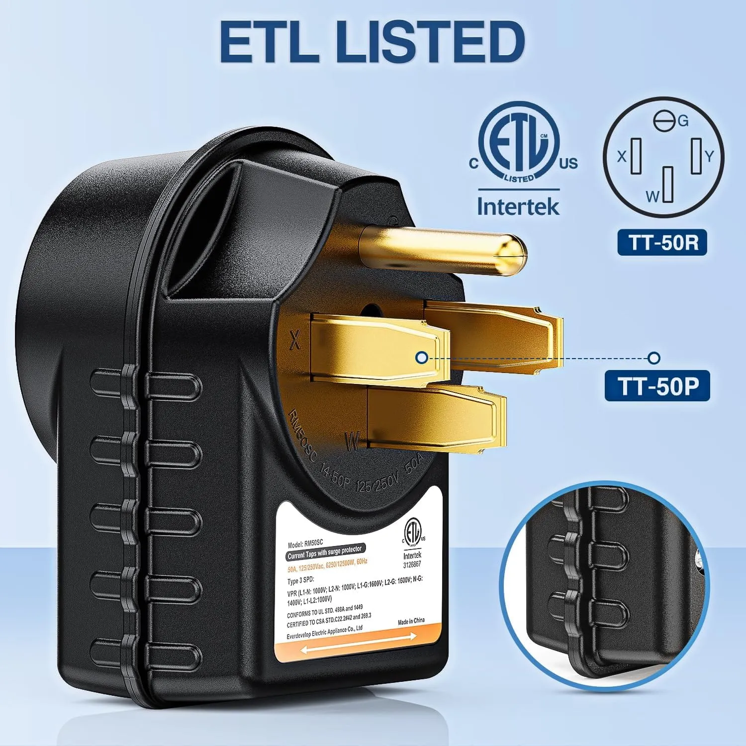 50Amp RV Surge Protector Adapter