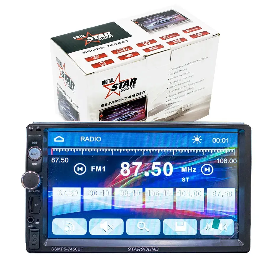 7 Inch - Star Sound Double Din Mp5 Multimedia Player With Bluetooth