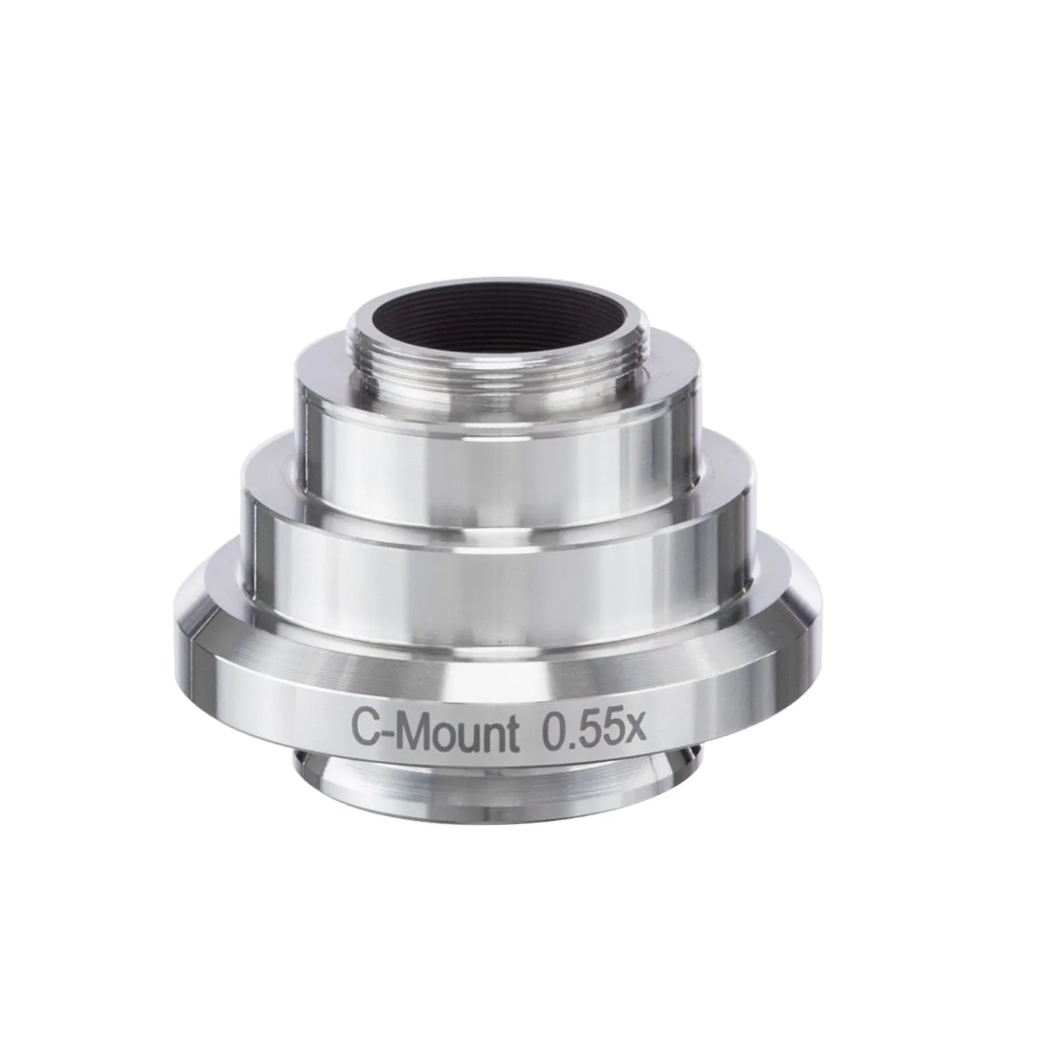 AmScope 0.55X Magnification Stainless Steel C-mount Camera Adapter for Leica Microscopes