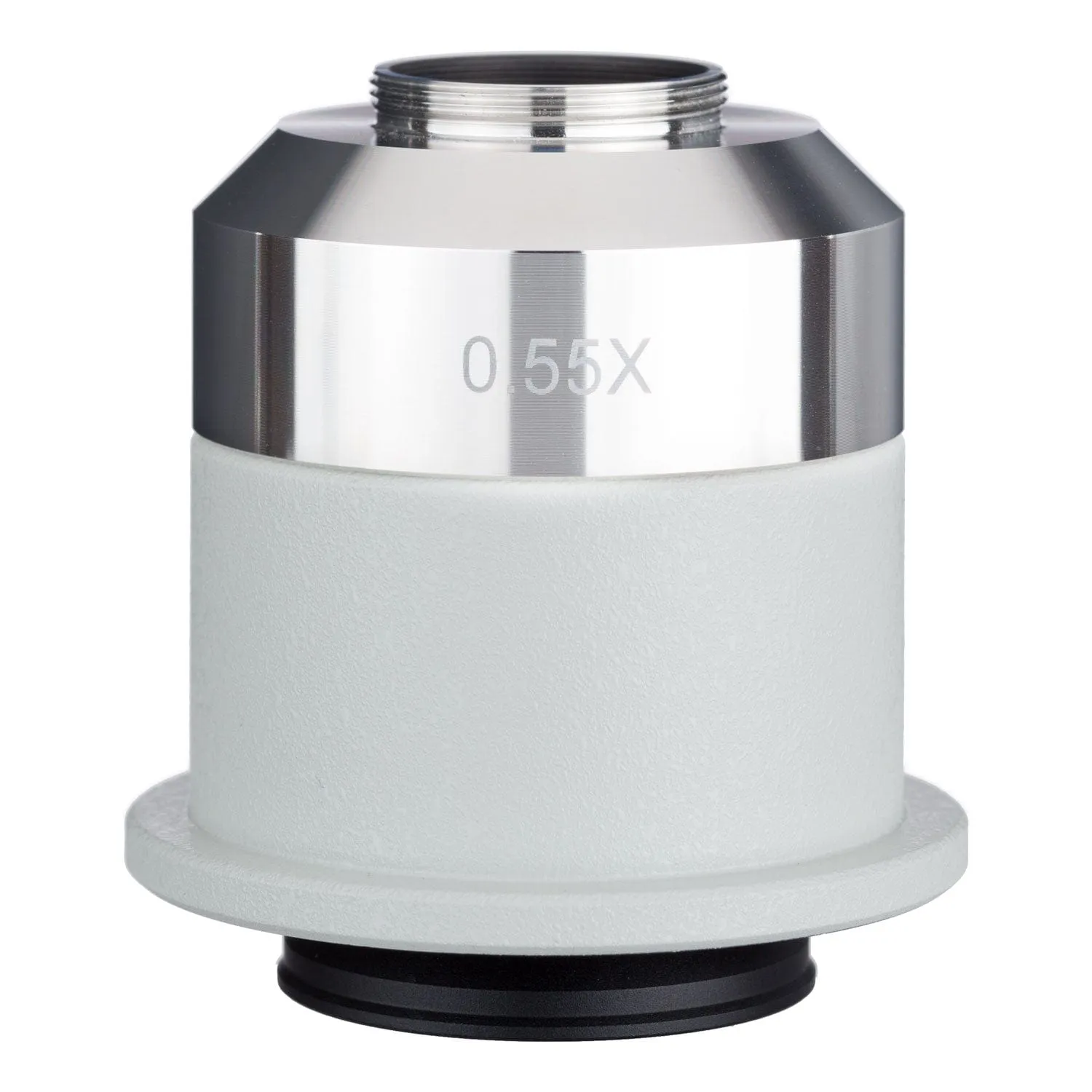 AmScope 0.55X Magnification Stainless Steel C-mount Camera Lens for Nikon Microscopes