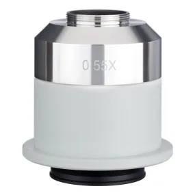 AmScope 0.55X Magnification Stainless Steel C-mount Camera Lens for Nikon Microscopes