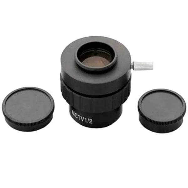 AmScope 0.5X Magnification C-mount Lens Adapter for Microscope Video Cameras