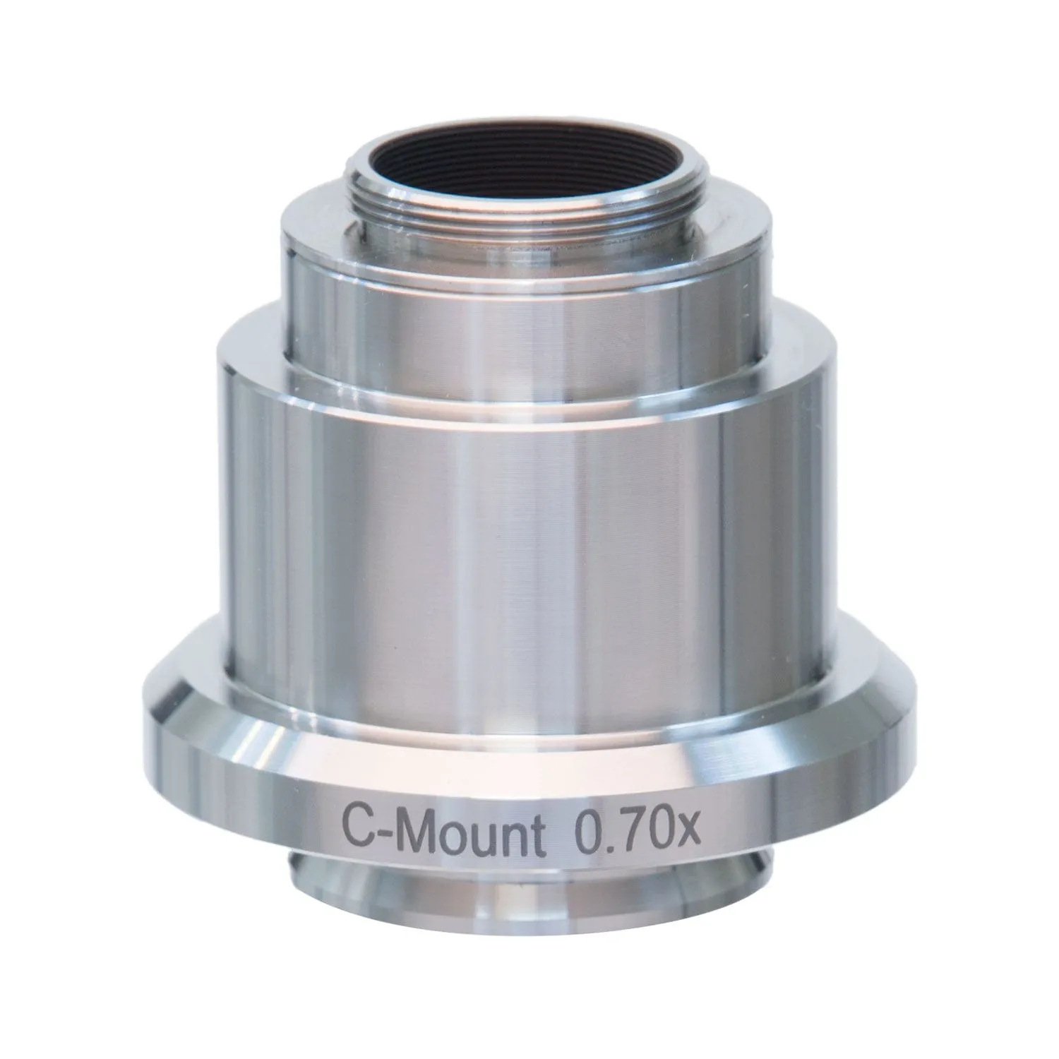 AmScope 0.7X Magnification Stainless Steel C-mount Camera Adapter for Leica Microscopes