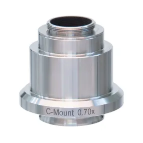 AmScope 0.7X Magnification Stainless Steel C-mount Camera Adapter for Leica Microscopes
