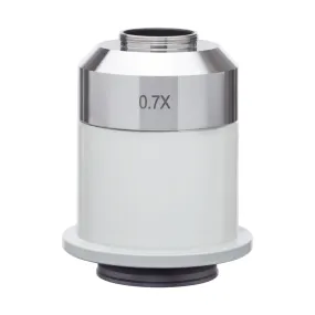 AmScope 0.7X Magnification Stainless Steel C-mount Camera Lens Adapter for Nikon Microscopes