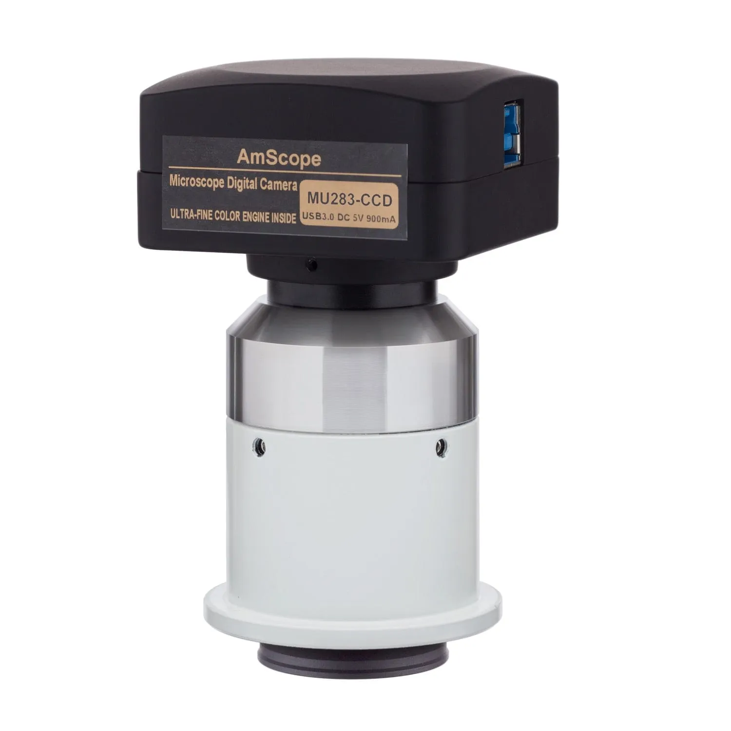 AmScope 0.7X Magnification Stainless Steel C-mount Camera Lens Adapter for Nikon Microscopes