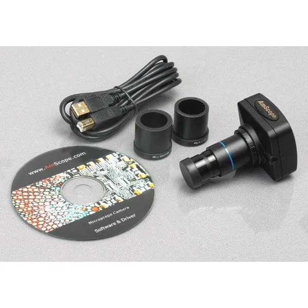 AmScope H250 Series Measuring Monocular Stereo Microscope 20X & 50X Magnification with 8MP Digital Camera