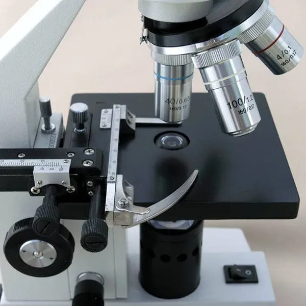 AmScope M500 Series Student Biological Monocular Compound Microscope 40X-2000X Magnification with USB Digital Camera