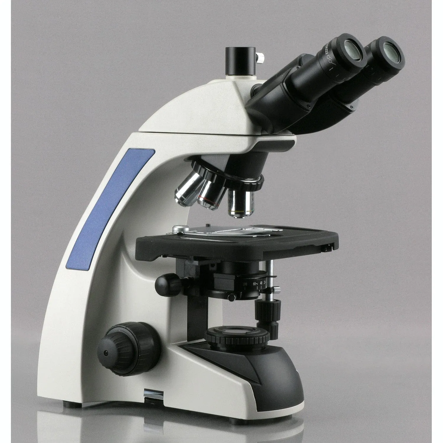 AmScope T720 Series Plan Infinity Kohler Laboratory Trinocular Compound Microscope 40X-2500X Magnification with 1080 HDMI Camera