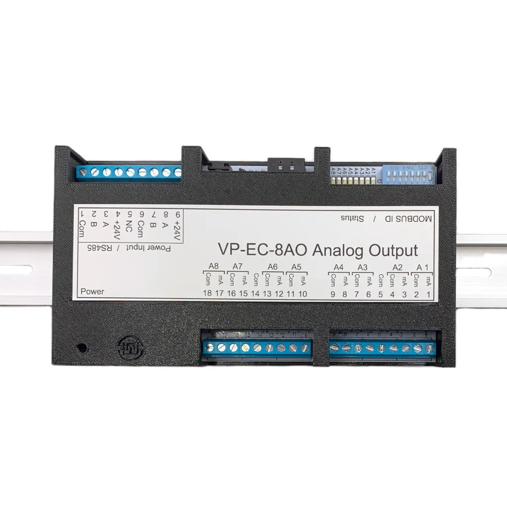 Analog Output I/O Module, 8 Channels 4-20mA, RS485, Modbus Interface