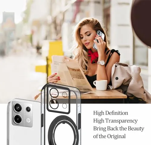 Anlalish Compatible with Redmi Note 13 4G Case Clear, Phone Cases Xiaomi Redmi Note 13 4G Silicone Cover with Kickstand Cute Funda Accessories Shockproof Protective for Women/Men (Black)