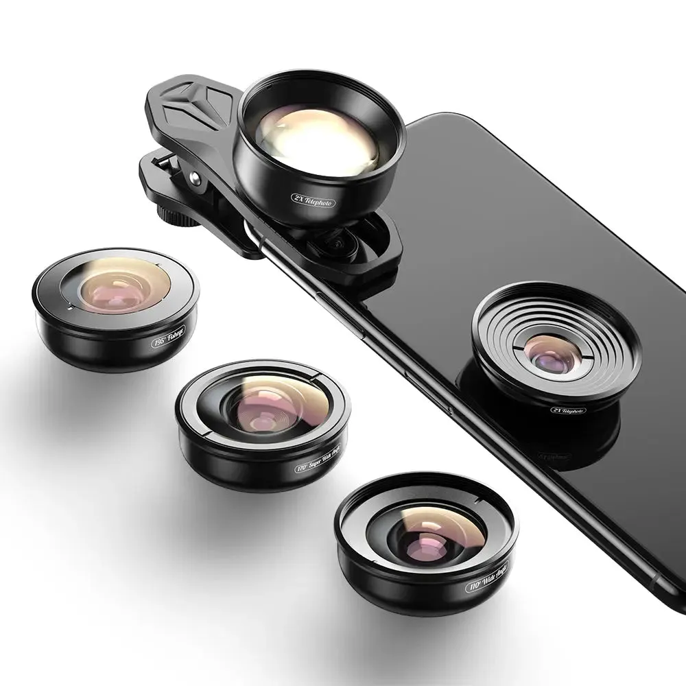 Apexel 4K HD Mobile Phone 5-in-1 Camera Lens Kit-4K HD Camera Lens