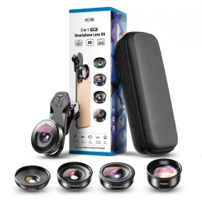 Apexel 4K HD Mobile Phone 5-in-1 Camera Lens Kit-4K HD Camera Lens