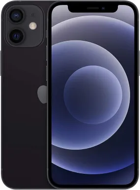 Apple iPhone 12 mini, 5.4 inch 64GB GSM 5G NR Model A2398 MGA03VC/A Unlocked Smartphone Black - Grade A Clean - Used