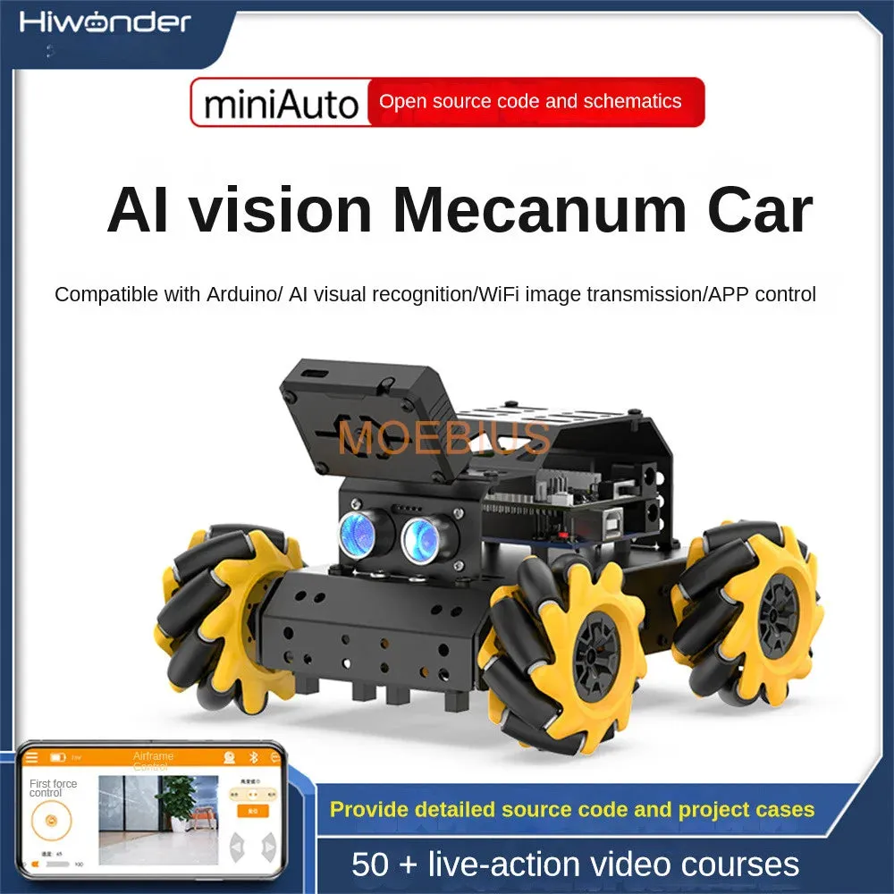 Arduino Smart Car Miniauto Omnidirectional Microphone Wheel AI Visual Recognition Tracking UNO Programming Robot