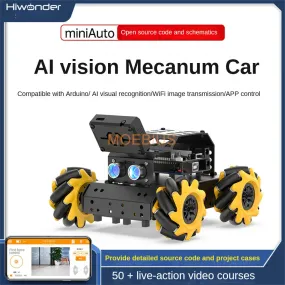 Arduino Smart Car Miniauto Omnidirectional Microphone Wheel AI Visual Recognition Tracking UNO Programming Robot