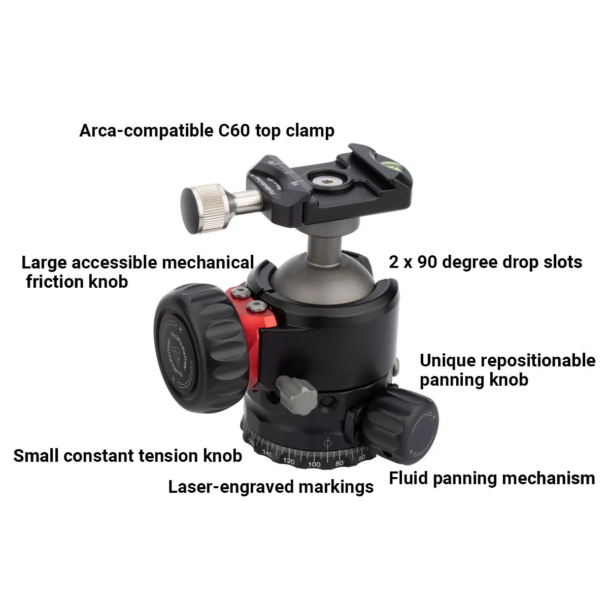 BH50c60 50mm Professional Ball Head for Mirrorless and DSLR Cameras