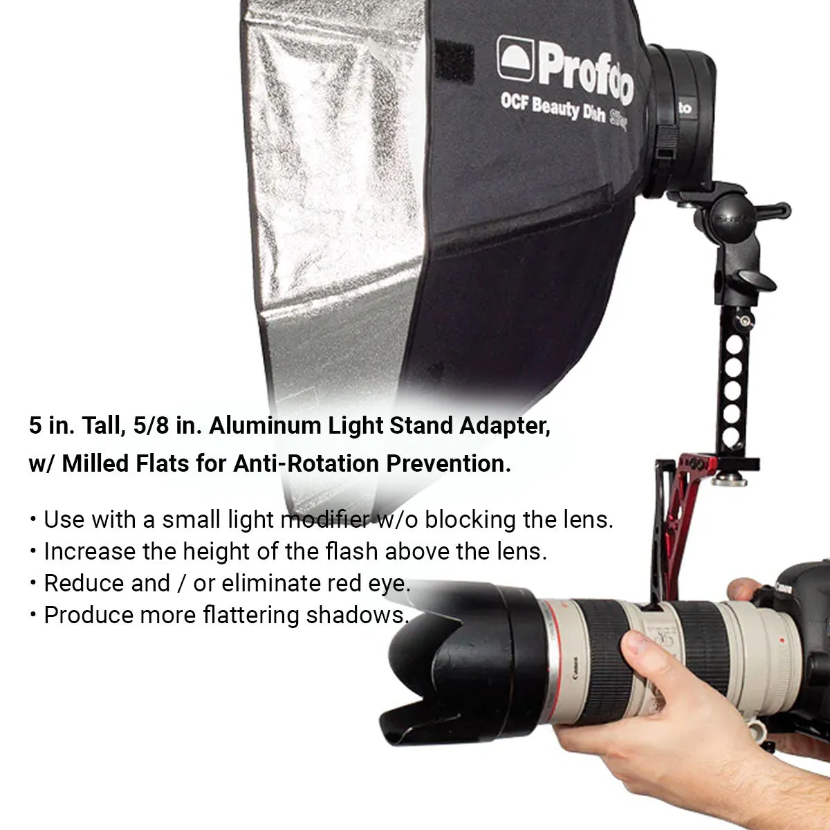 BLSA5A Aluminum Adapter Mount for Camera Flash | 5" Tall