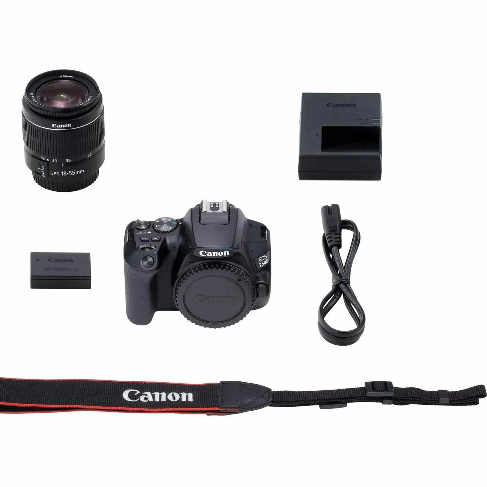 Canon EOS 250D / Rebel SL3 DSLR Camera with 18-55mm Lens (Black)   Creative Filter Set, EOS Camera Bag   Sandisk Ultra 64GB Card Pro Bundle