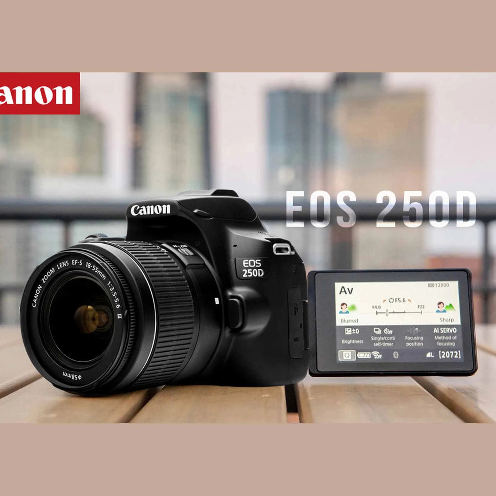 Canon EOS 250D / Rebel SL3 DSLR Camera with 18-55mm Lens (Black)   Creative Filter Set, EOS Camera Bag   Sandisk Ultra 64GB Card Pro Bundle
