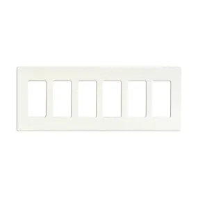 CLARO 6 GANG WALLPLATE WH