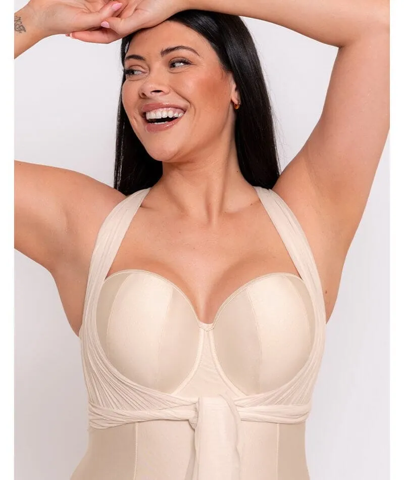 Curvy Kate Wrapsody Bandeau Swimsuit - Oyster