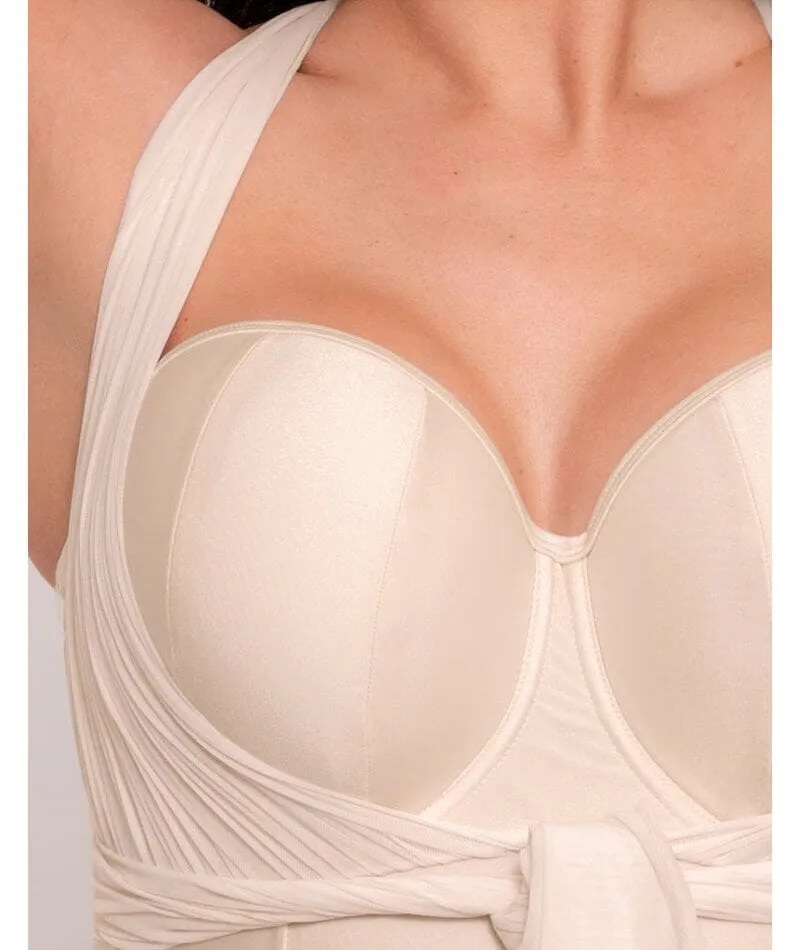 Curvy Kate Wrapsody Bandeau Swimsuit - Oyster