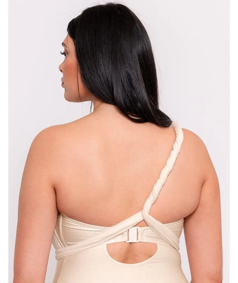 Curvy Kate Wrapsody Bandeau Swimsuit - Oyster
