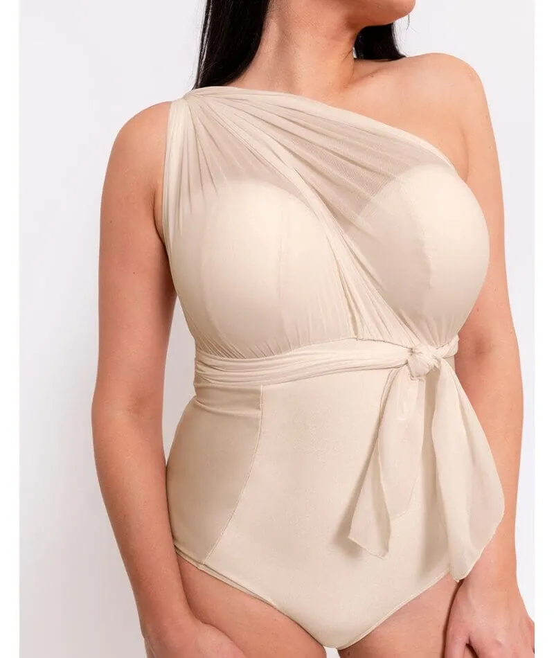 Curvy Kate Wrapsody Bandeau Swimsuit - Oyster