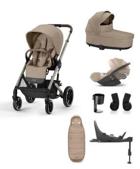 Cybex Balios Bundle with Cybex Cloud T i-Size Rotating Baby Car Seat (7 Pieces) - Almond Beige