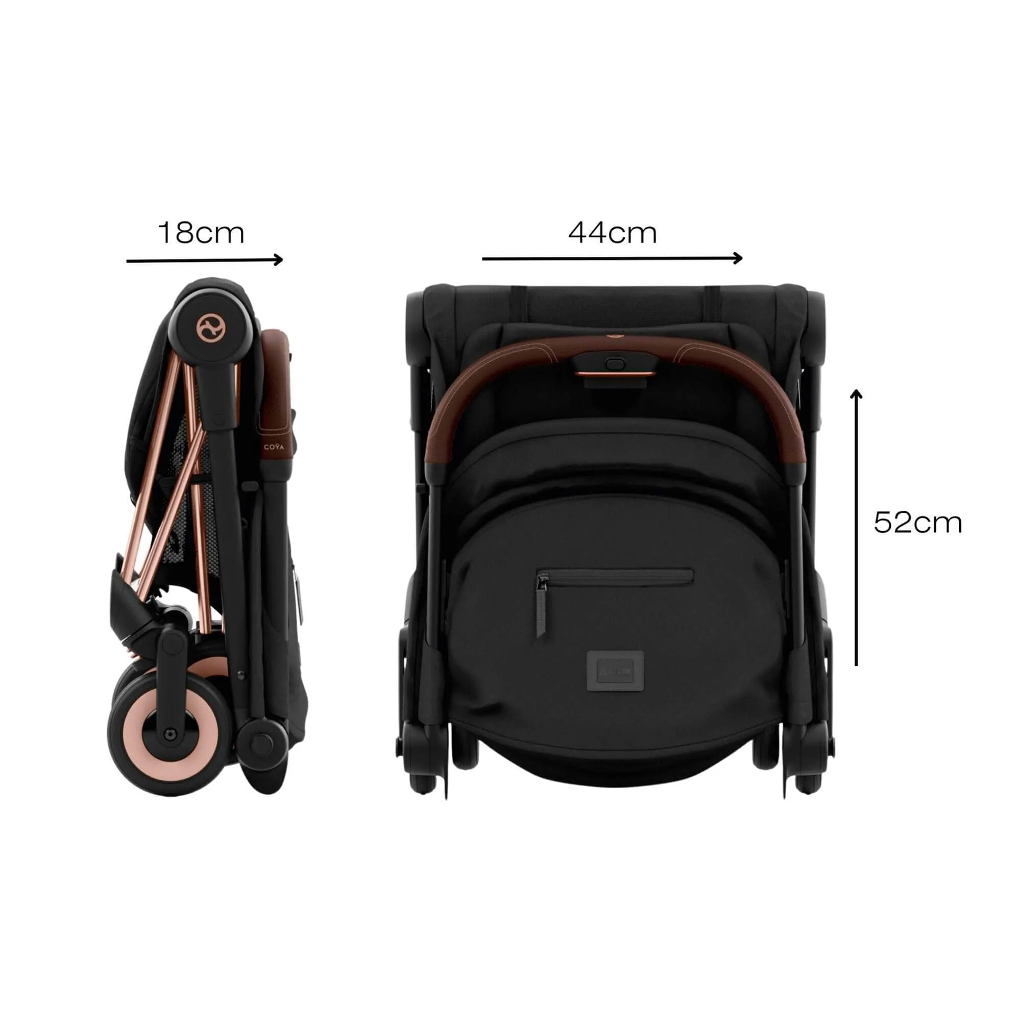 Cybex Coya Pushchair - Sepia Black/Rose Gold