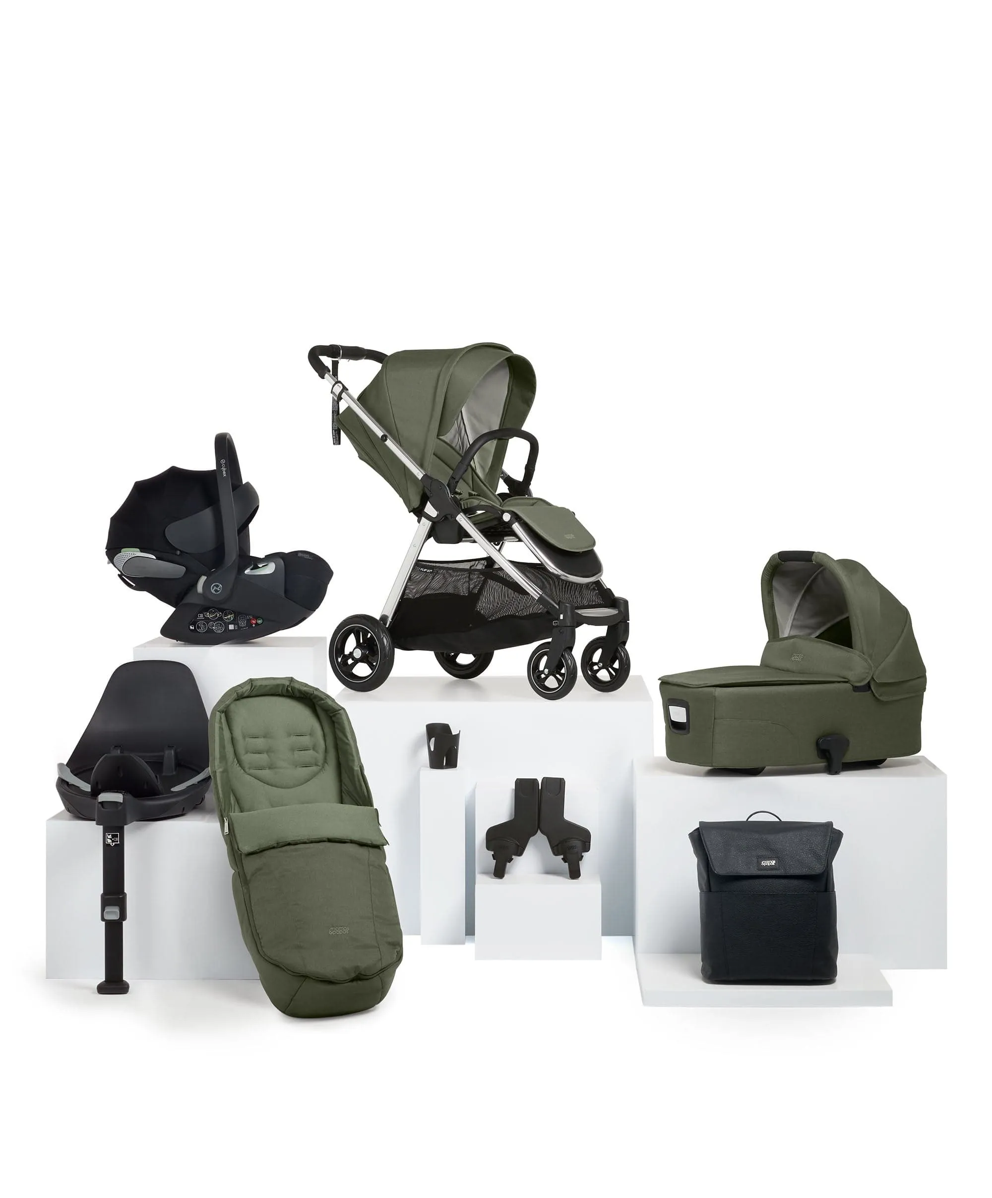 Flip XT³ Pushchair Complete Bundle with Cybex Cloud T Car Seat & Base (8 Pieces) - Juniper