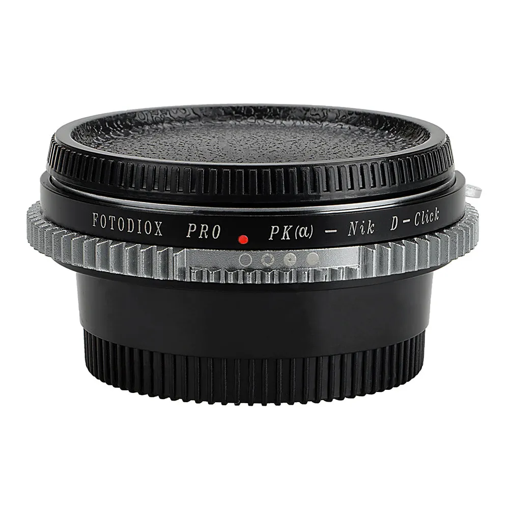 Fotodiox Pro Lens Mount Adapter - Pentax K AF Mount (PKAF) DSLR Lens to Nikon F Mount SLR Camera Body with Built-In De-Clicked Aperture Control Dial