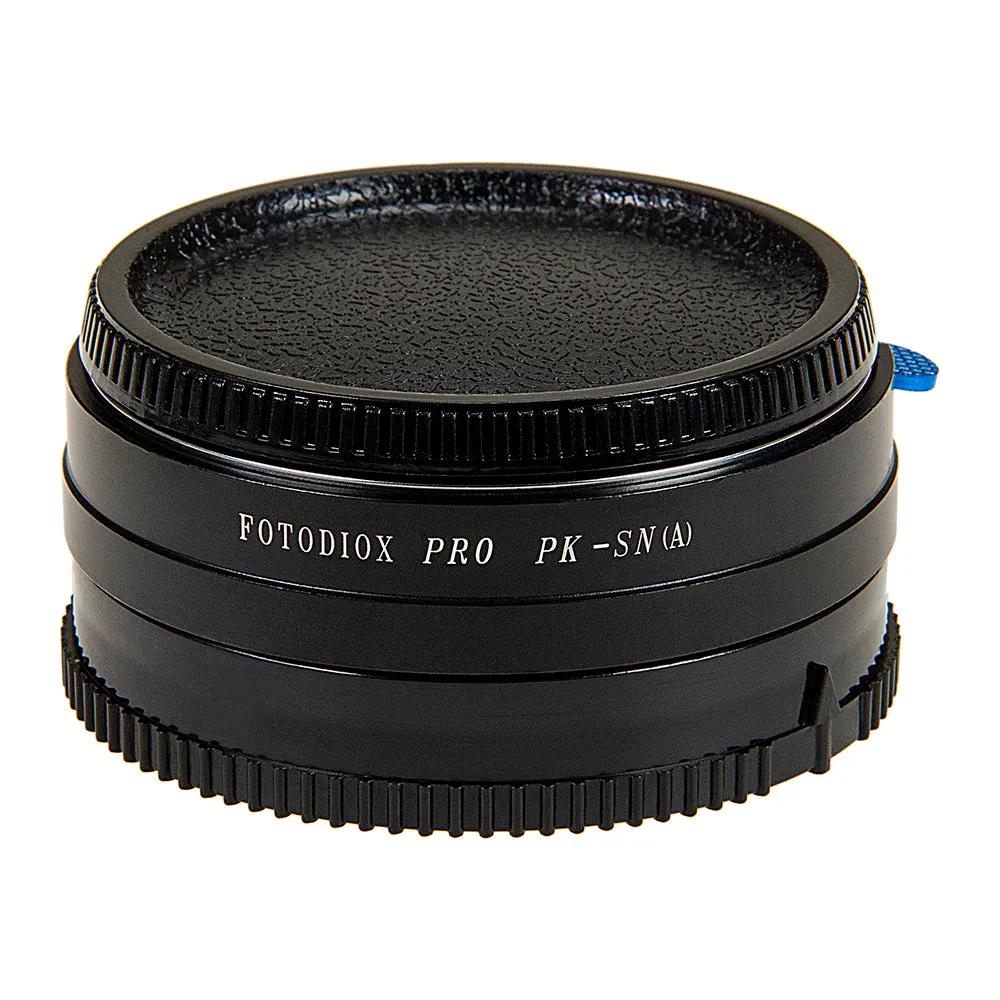Fotodiox Pro Lens Mount Adapter - Pentax K Mount (PK) SLR Lens to Sony Alpha A-Mount (and Minolta AF) Mount SLR Camera Body