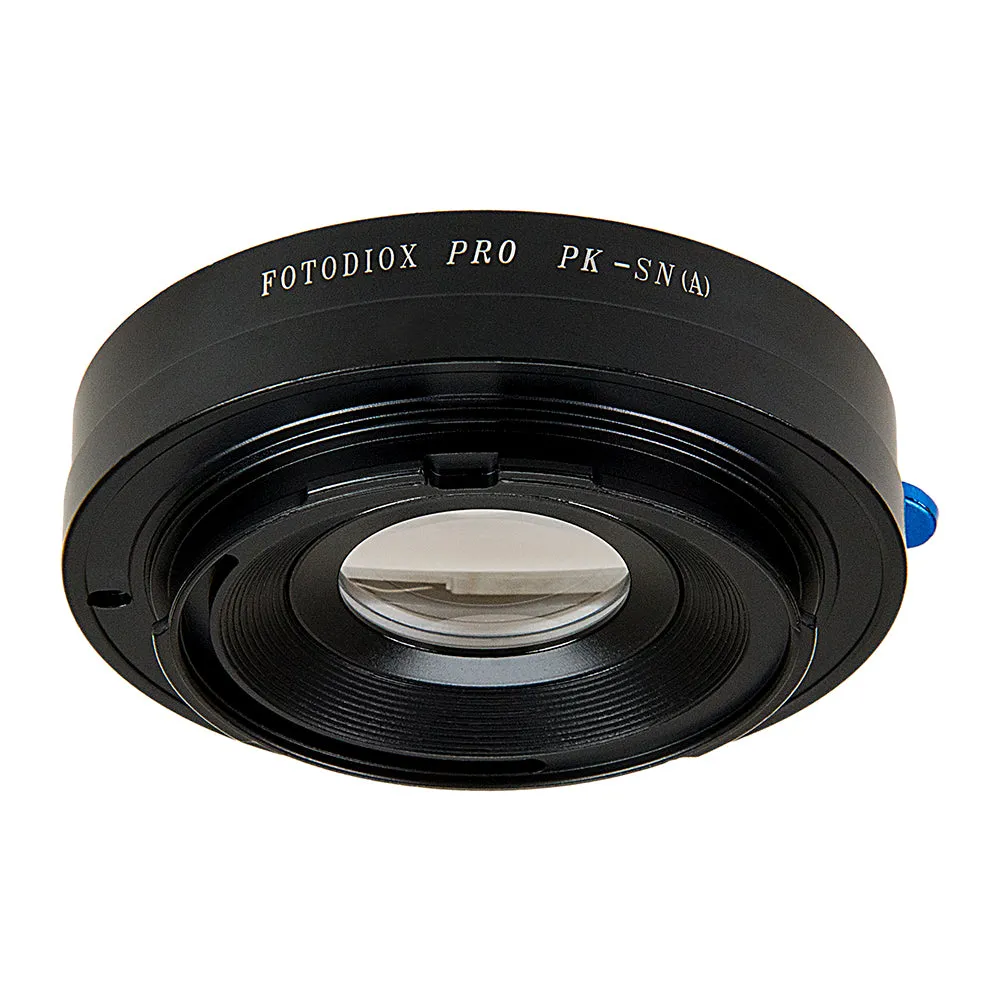 Fotodiox Pro Lens Mount Adapter - Pentax K Mount (PK) SLR Lens to Sony Alpha A-Mount (and Minolta AF) Mount SLR Camera Body