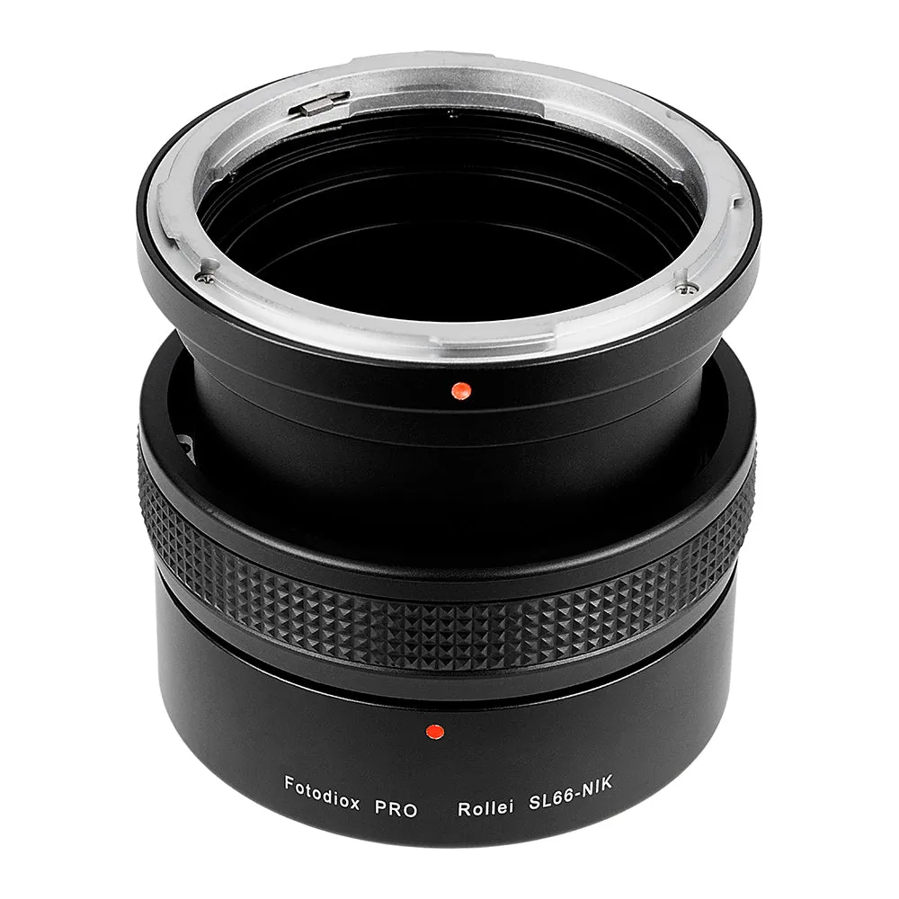 Fotodiox Pro Lens Mount Adapter - Rolleiflex SL66 Series Lens to Nikon F Mount SLR Camera Body with Built-In Focusing Helicoid