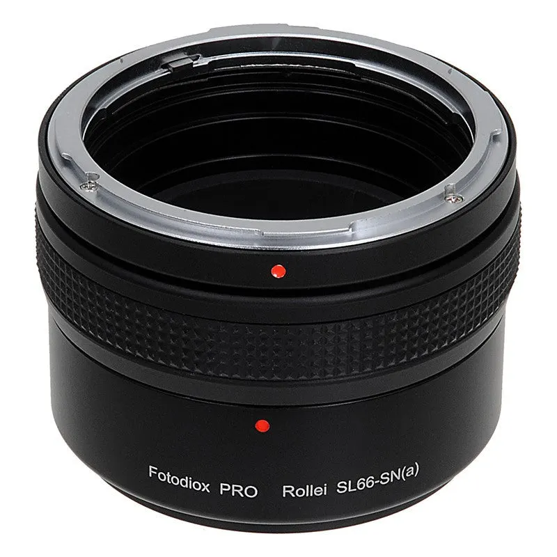 Fotodiox Pro Lens Mount Adapter - Rolleiflex SL66 Series Lens to Sony Alpha A-Mount (and Minolta AF) Mount SLR Camera Body with Built-In Focusing Helicoid