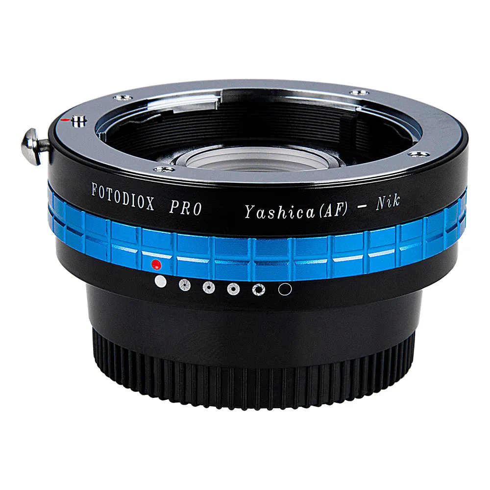 Fotodiox Pro Lens Mount Adapter - Yashica 230 AF SLR Lens to Nikon F Mount SLR Camera Body with Built-In Aperture Control Dial