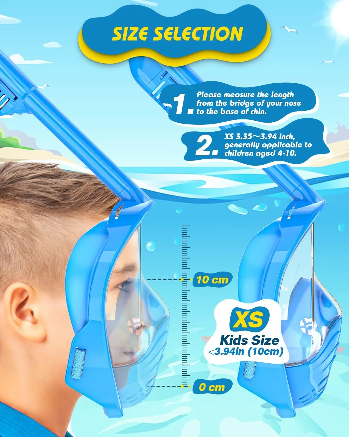 Greatever Kids Snorkel Mask Full Face