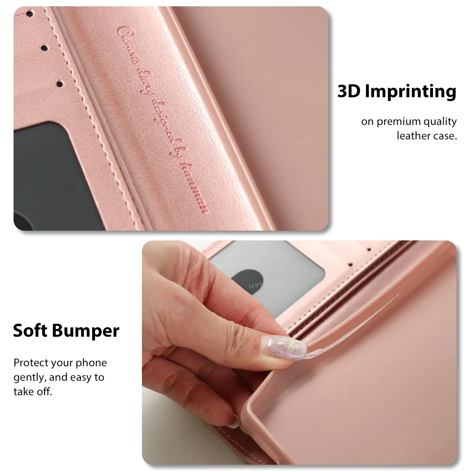 Hanman Google Pixel 7 Pro Leather Case Rose Gold