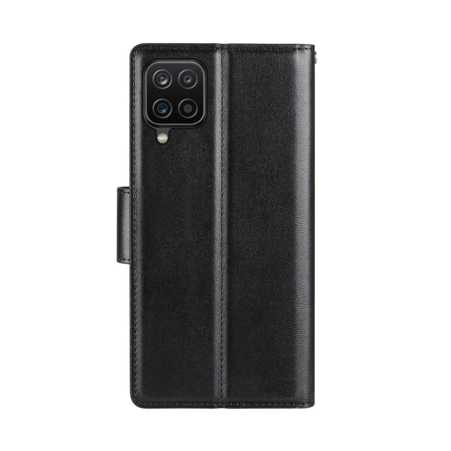 Hanman Samsung Galaxy A12 Leather Case Wallet Black