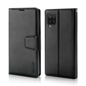 Hanman Samsung Galaxy A12 Leather Case Wallet Black