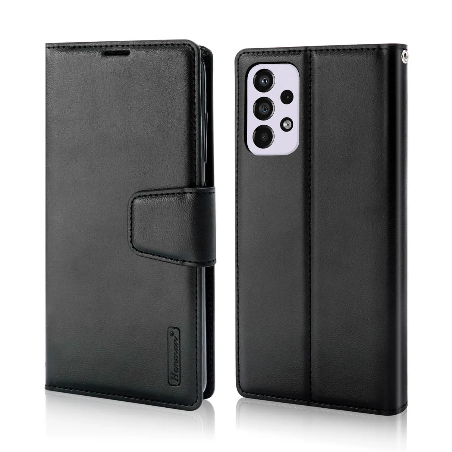 Hanman Samsung Galaxy A33 5G Leather Case Wallet Black