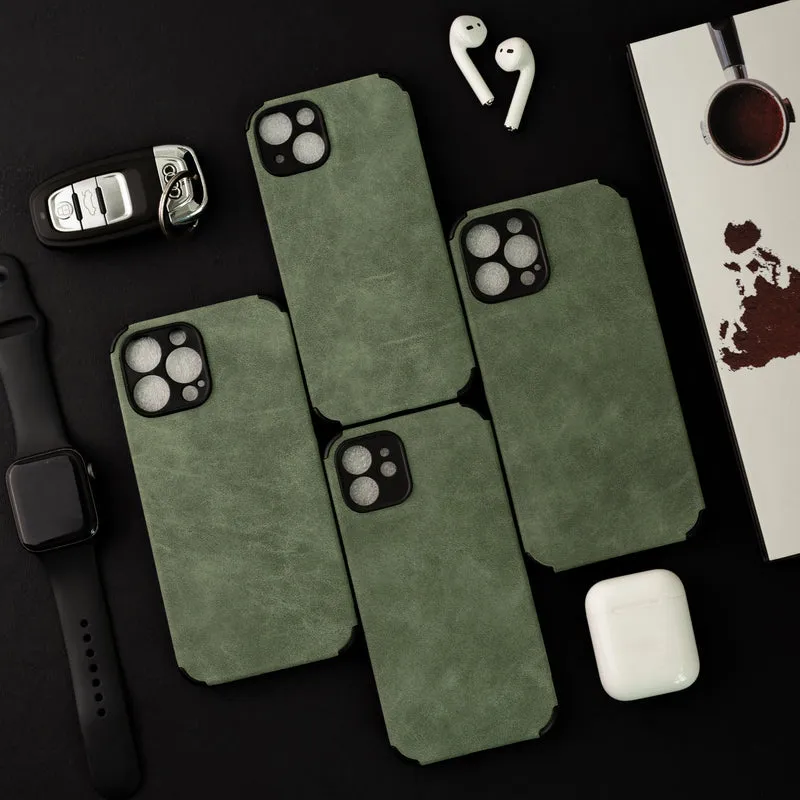 Hunter Green Suede Finish Luxury iPhone Case
