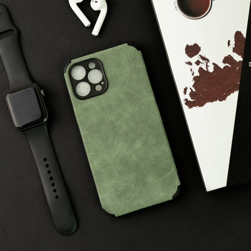 Hunter Green Suede Finish Luxury iPhone Case