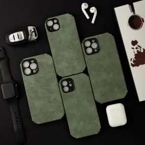 Hunter Green Suede Finish Luxury iPhone Case