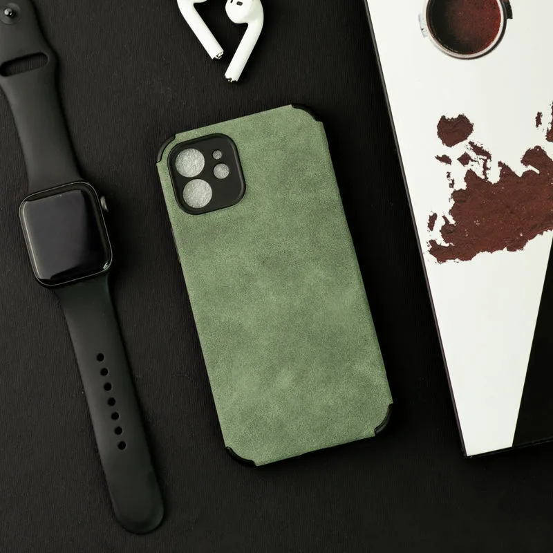 Hunter Green Suede Finish Luxury iPhone Case
