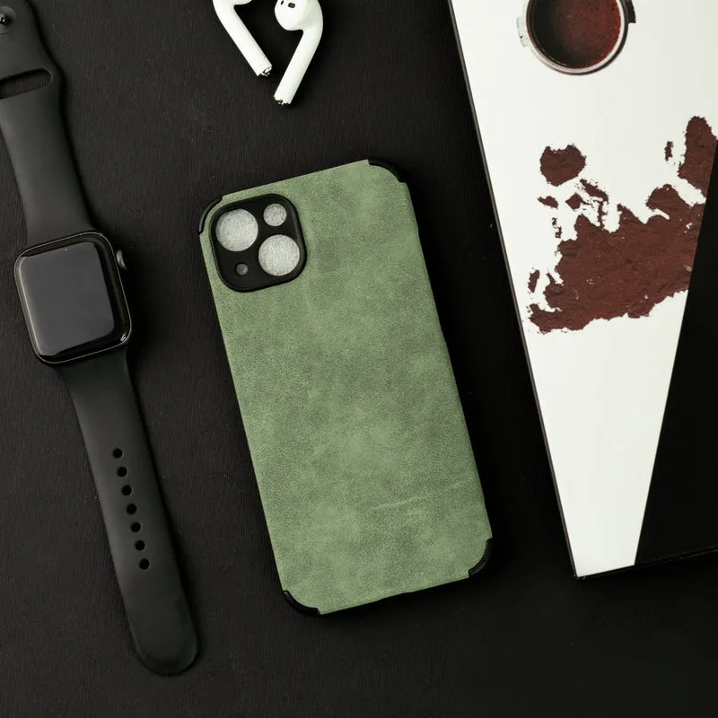 Hunter Green Suede Finish Luxury iPhone Case